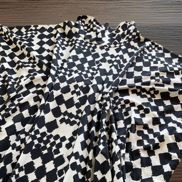 VTG TAPOO HAWES of California Black White 60'S Retro Muumuu Adjustable Waist O/S - Picture 4 of 13